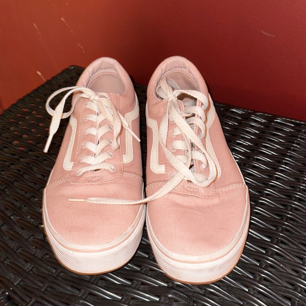 Pink and white vans